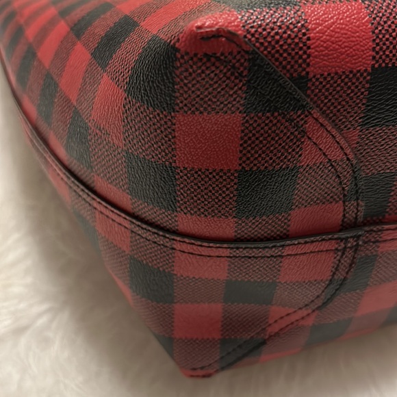 COACH Reversible City Tote with Gingham print & Red - Picture 5 of 12